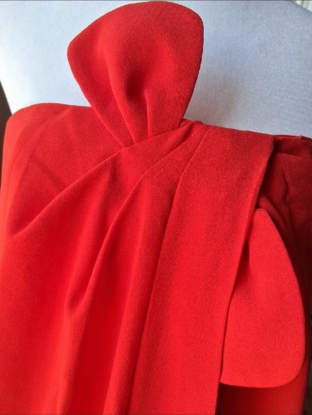 ANTONIO MELANI x Elizabeth Damrich Red Strapless Draped Evening Dress 12 - Picture 2 of 11